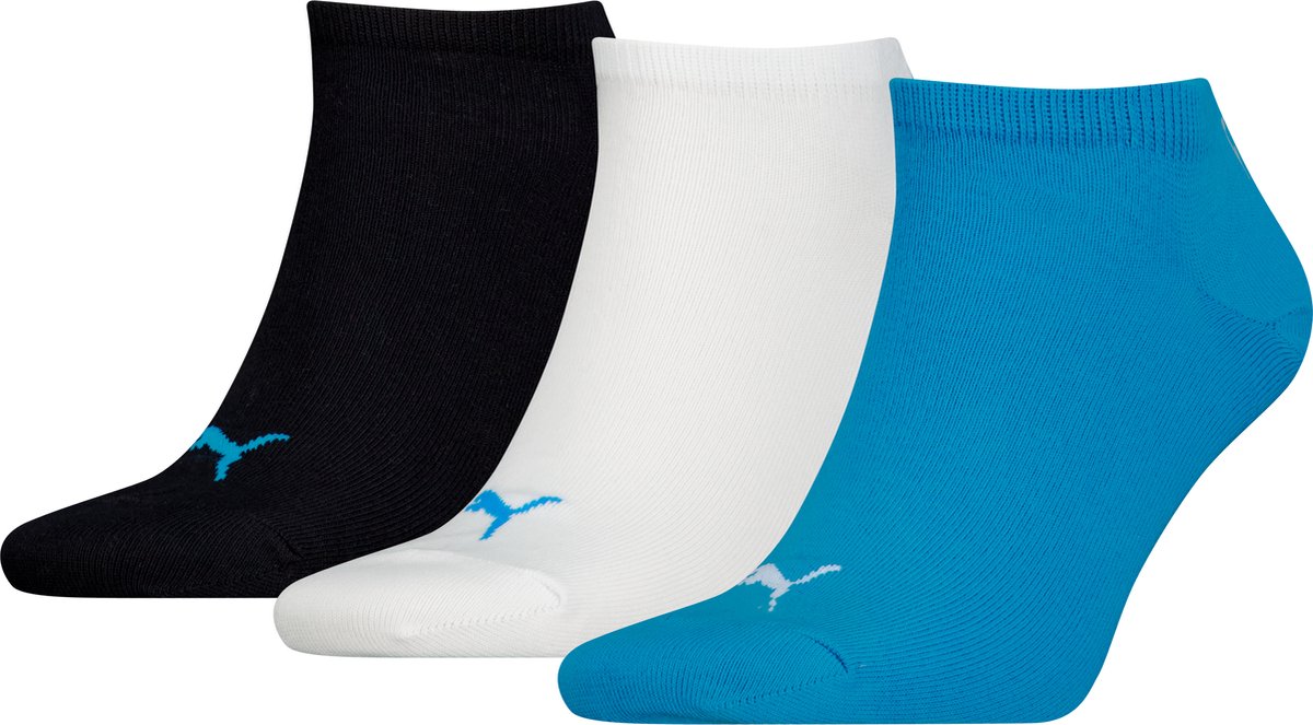 PUMA Unisex Sneakersokken 3 pack Blauw