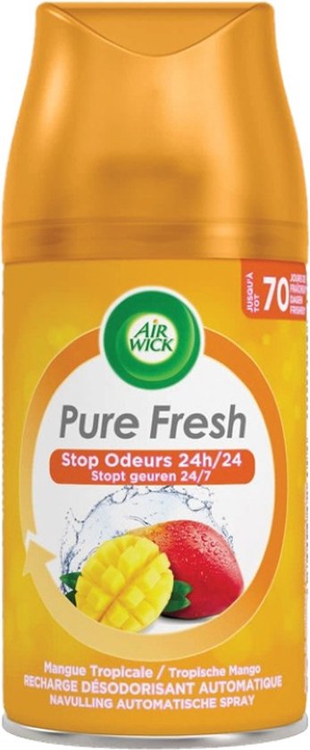 Airwick Luchteverfrisser Navulling Pure Fresh Tropische Mango 6 x 250ml - Voordeelverpakking