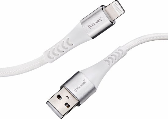 (Intenso) A315L USB-A naar Apple Lightning laad- en datakabel - 1.5meter - MFI - wit (7902102)