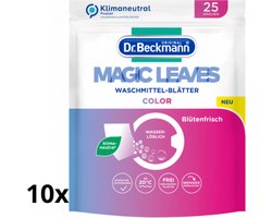 10x Dr. Beckmann Magic Leaves Color - 10x25 wasvellen - 250 wasbeurten - Wasmiddel bladen - Milieuvriendelijk