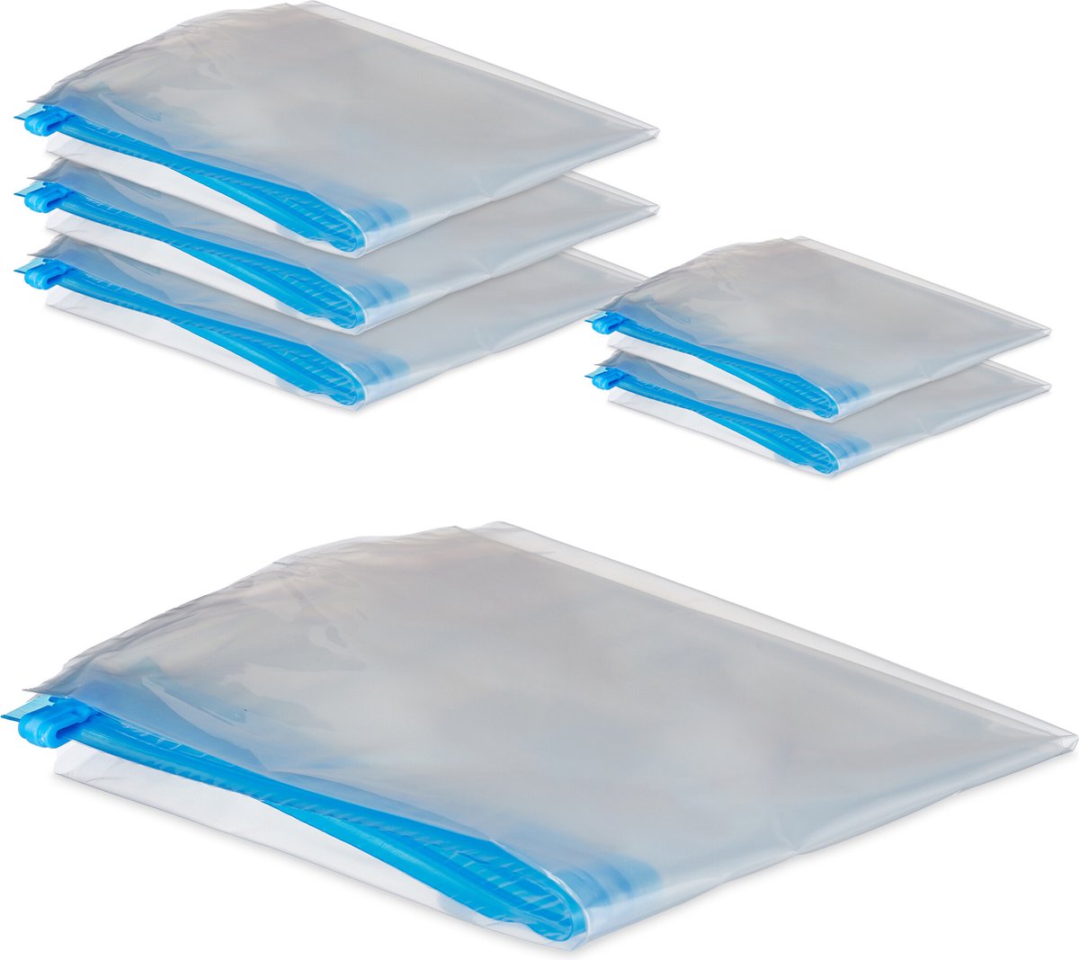 vacuümzakken kleding - set van 6 - 2 groottes - reis - vacuüm opbergzakken