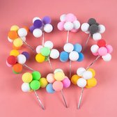 Ballonnen bundel Taartdecoratie - Taartversiering ballonnen- roze/wit taart decoratie - feestelijke caketopper balbundel 1 stuk, 8 ballonnen