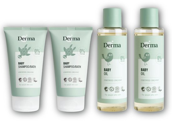 Derma Eco Baby pakket 2 x shampoo lichaam 2 x babyolie bol