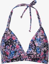 Osaga dames halter bikinitop bloemenprint - Paars - Maat XL