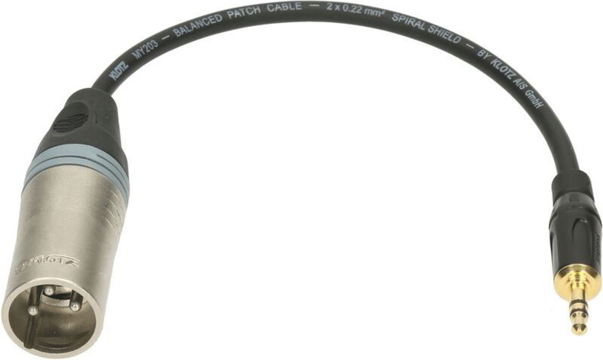 Klotz XLR-BMP3.5 Stereo-naar-mono adapterkabel 0.2 meter