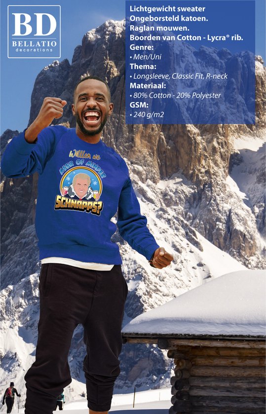Bellatio Decorations Pull de ski après-ski homme - plus ou moins schnaps - bleu - sports d'hiver -Wilders XL