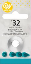 Wilton Douille à douille – Seringue de garniture pour Décoration de gâteaux – Acier inoxydable – #032 Open Star