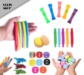 Wonderprice - Fidget Toys - 24 Stuks - Monkey Noodles - Mesh Marble - snappers - Dumpling Squishy Squishie - Squishy Mochi - Pop Tubes
