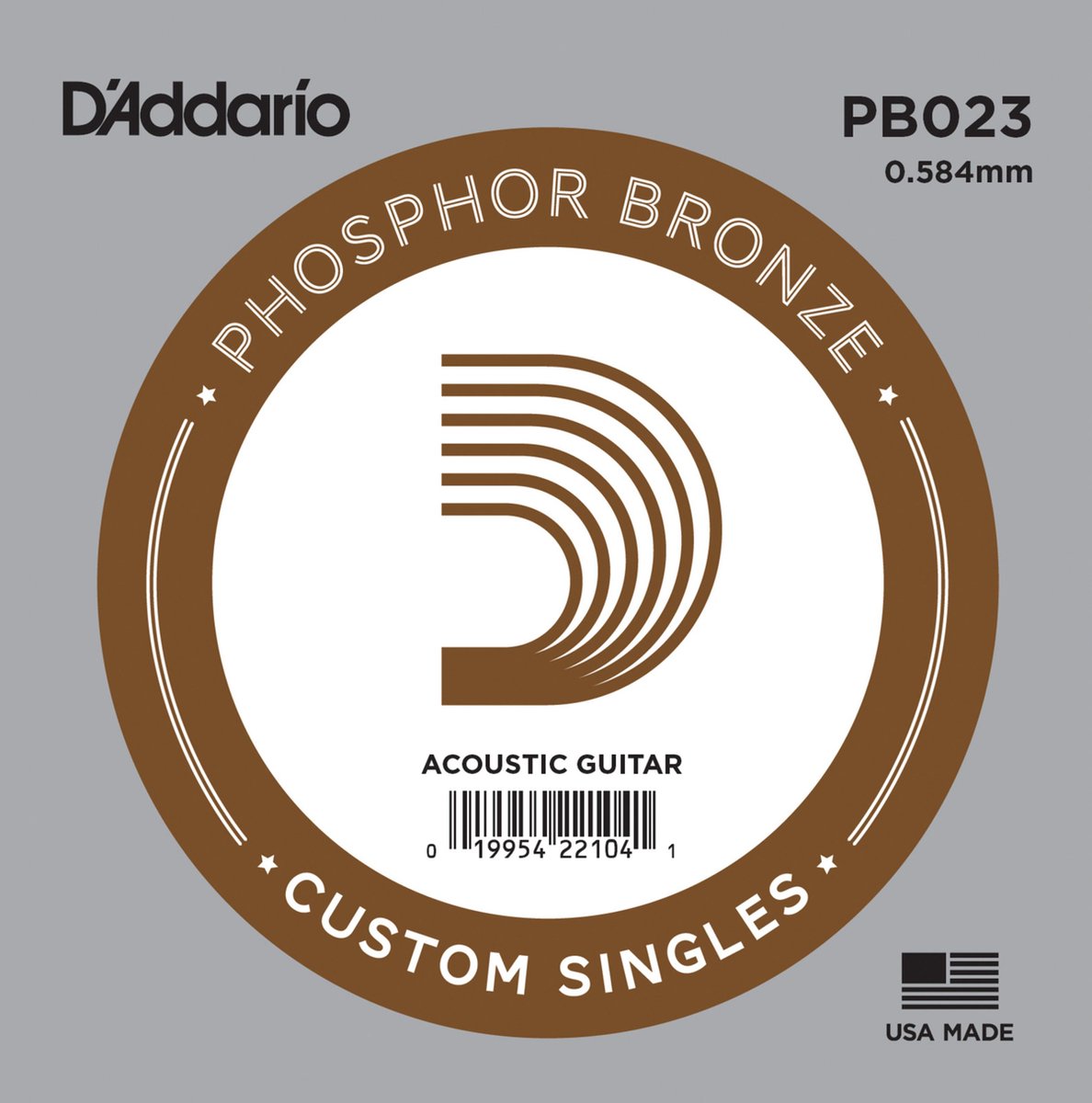 D'Addario enkele snaar PB023 Phosphor Bronze - Enkele snaar voor gitaar