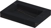 INK Pitch wastafel in keramische slab met drain en front en side skirts zonder kraangat 60x45x9cm, lauren black mat