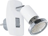 EGLO Mini 4 - Stekkerlamp - 1 Lichts - Wit/Chroom