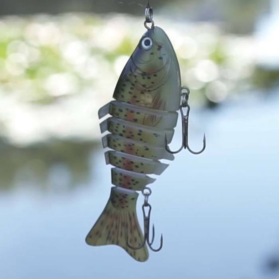 Realistische kunstaas "Multiplaza" met 6 swimbait - segmenten 10 cm - 18 gram - Lokaas - Hengelsport - vissen - snoek - 3d ogen - levendig - roofvissen van Multiplaza — afbeelding 5