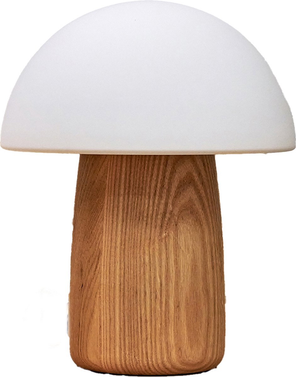 Lampe Champignon Alice Bois et Verre multicolore Gingko - Objectif Tendance