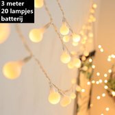 Xtraworks -Lichtsnoer-Led Lampjes Slinger-20 LED bolletjes- tuindecoratie- werkt Op Batterijen-3 meter (warm wit)
