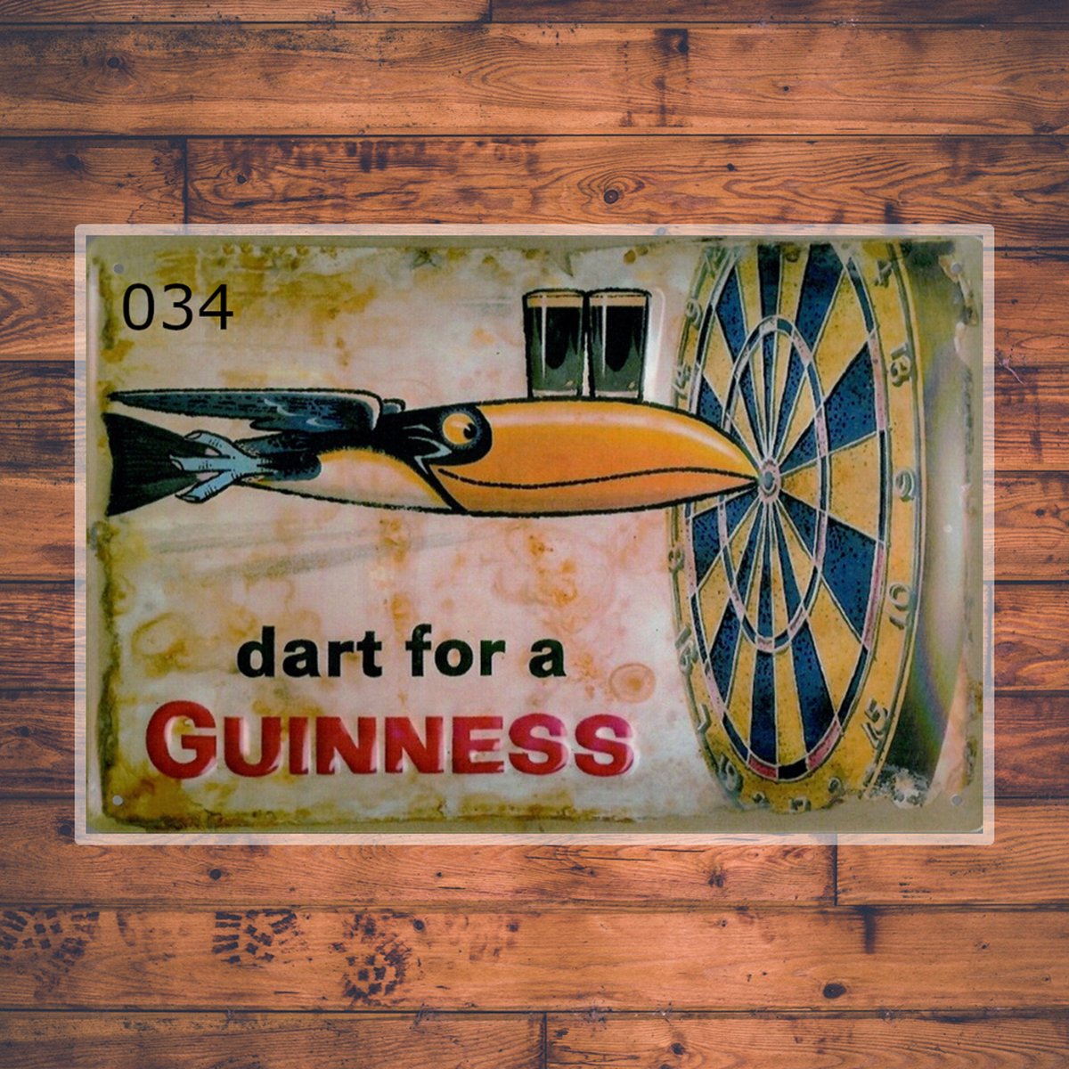 Wandbordje Dart for a Guinness