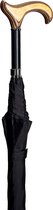 Gastrock - Paraplu wandelstok - Zwart - Lengte 92 cm - Derby handvat - Doorsnee doek 108 cm