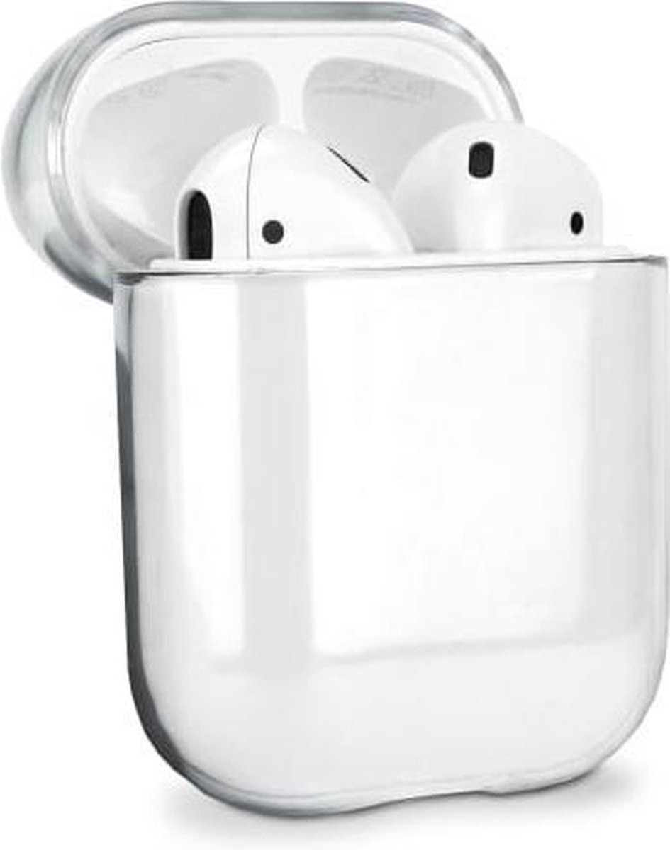 Jumada's - Hoesje geschikt voor Apple AirPods Hoesje - Hard Plastic Case - Volledig Transparant - Hardcase