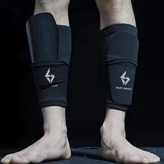 Scheenbeschermers voetbal kind - Easy Socks - Blijven wél zitten - Probleemoplossend - Extra zacht - Minder kramp - Met sokjes