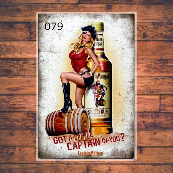 Wandbordje Captain Morgan