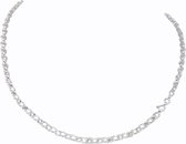 2 meter Verzilverd - Jasseron - losse ketting - Ø 4 mm - om eigen creaties sieraden te maken, gratis 10 open ringetjes.