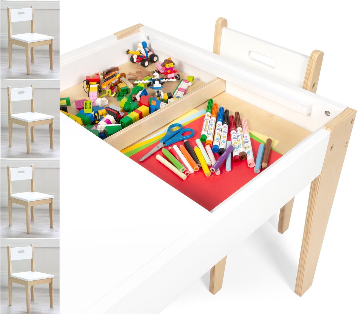 ding Zelden Nacht Beboonz Storage kindertafel met 4 stoelen-met opbergruimte-voor... | bol.com