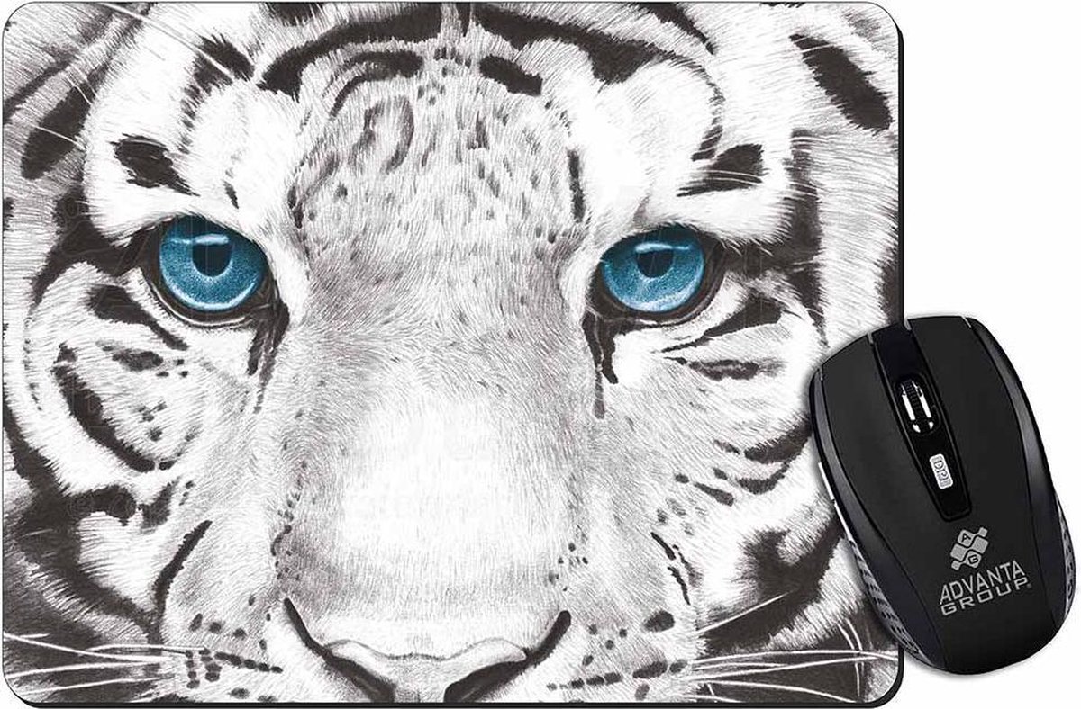 Tijger Blauwe ogen Mousepad / Muismat