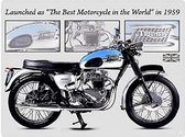 Triumph Bonneville. Metalen wandbord 30 x 41 cm.