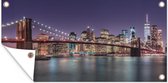 Affiche clôture New York - Bridge de Brooklyn - Coucher de soleil - 200x100 cm - Toile jardin