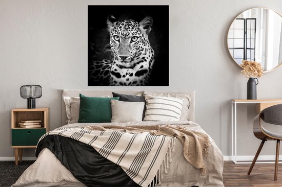 Affiche Panthère - Zwart - Wit - 100x100 cm XXL