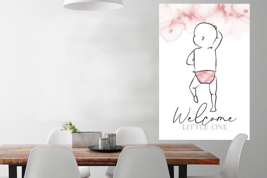 Poster Welcome little one - Baby - Spreuken - Quotes - Meisje - 80x120 cm