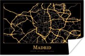 Poster Kaart - Madrid - Goud - Zwart - 60x40 cm