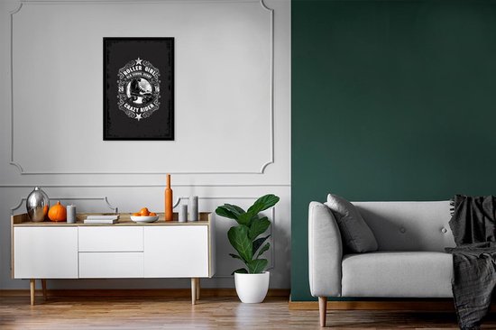 Affiche avec cadre Vintage - Rollers - Zwart - 40x60 cm