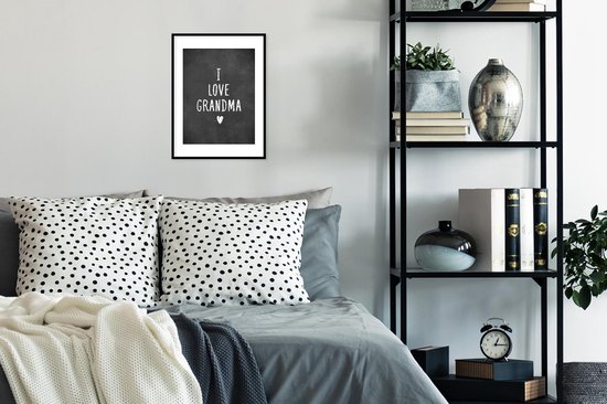 Fotolijst inclusief poster - Posterlijst 30x40 cm - Posters - Spreuken - I love grandma - Quotes - Oma - Foto in lijst decoratie - Cadeau voor moeder - Moederdag cadeautje