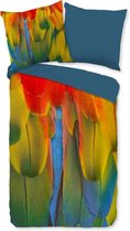 Zachte Dekbedovertrek Eenpersoons Colorful Feathers | 140x200/220 | Soepel En Kleurecht | Strijkvrij
