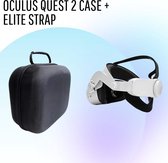 Oculus Quest 2 VR Accessoires - Elite Strap + Case - Halo Strap - Opbergdoos - Hygiënisch en comfortabel - Zwart/Wit