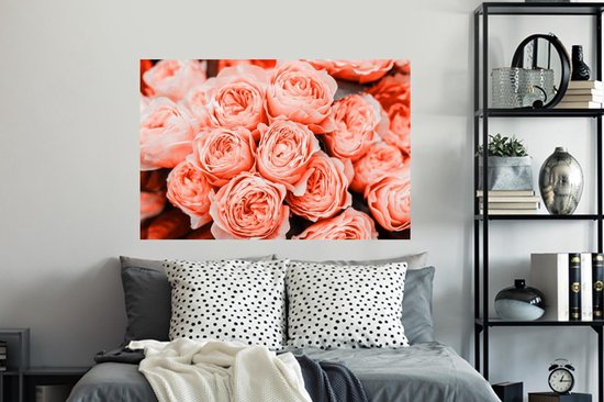 Stickers muraux - Film autocollant - Roses - Bouquet - Rose - 120x80 cm - Film adhésif - Stickers muraux Chambre d'enfant - Papier peint autocollant