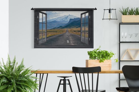 Tenture murale - Tissu mural - Transparent - Berg - Route - 150x100 cm - Tapisserie