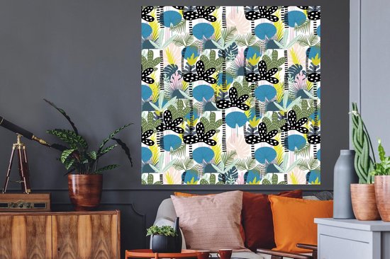 Stickers muraux - Jungle - Plantes - Abstrait - 120x120 cm - Film Adhésif XXL