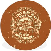 WallCircle - Wall Circle - Wall Circle Indoor - Vintage - Berg - Texte - 60x60 cm - Décoration murale - Peintures Ronds