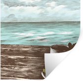 Muurstickers - Sticker Folie - Zee - Thee - Mok - 100x100 cm - Plakfolie - Muurstickers Kinderkamer - Zelfklevend Behang XXL - Zelfklevend behangpapier - Stickerfolie