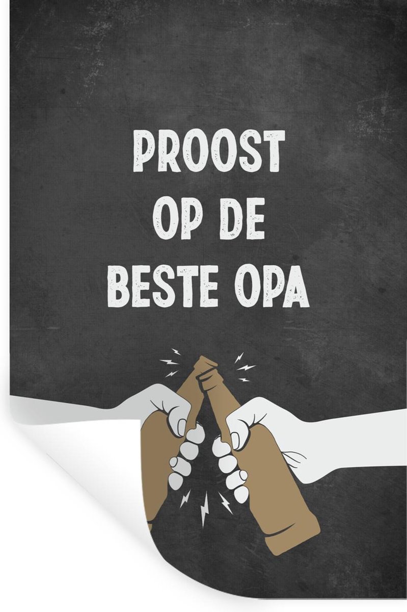 Muurstickers - Sticker Folie - Quotes - Spreuken - Opa - Proost op de beste opa - 20x30 cm - Plakfolie - Muurstickers Kinderkamer - Zelfklevend Behang - Zelfklevend behangpapier - Stickerfolie