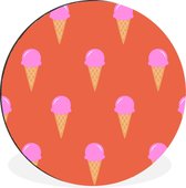 WallCircle - Cercle mural - Cercle mural - Glace - Motifs - Été - Aluminium - Dibond - 140x140 cm - Intérieur et Extérieur