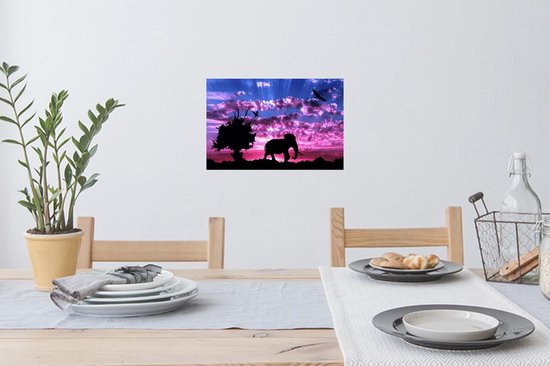 Stickers Stickers muraux - Éléphant - Vogel - Arbre - 30x20 cm - Feuille adhésive