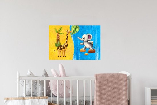 Stickers muraux - Éléphant - Girafe - Water - 60x40 cm - Feuille adhésive