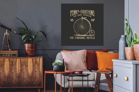 Stickers muraux - Vélo - Roues - Vintage - 80x80 cm - Film adhésif