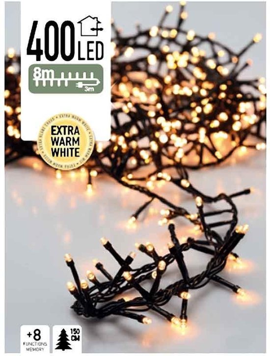 Kerstboomverlichting Micro Cluster - 8 m - 400 LED's - warm wit