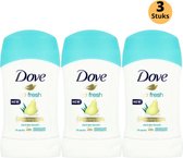 Dove Go Fresh Pear & Aloe Vera Deodorant Stick - Anti Transpirant Deo Stick met 0% Alcohol - 48 Uur Zweetbescherming - Deodorant Vrouw - 3-Pack