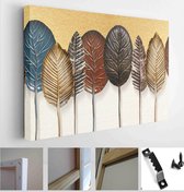 illustration of colorful leaves on decorative background 3d wallpaper. Graphical pattern modern artwork - Modern Art Canvas - Horizontal - 1887643162 - 40*30 Horizontal