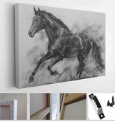 Charcoal painting of Horse on canvas , Draw animals , Beautiful portrait , realistic , emotions - Modern Art Canvas - Horizontal - 1290596128 - 80*60 Horizontal