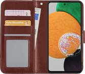 Hoes Geschikt voor Samsung A52s Hoesje Book Case Hoes Flip Cover Wallet Bookcase - Bruin